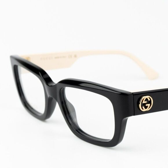 NEW Gucci GG1666O 005 Black Ivory Women Square Eyeglasses GG 1666O - Picture 8 of 12